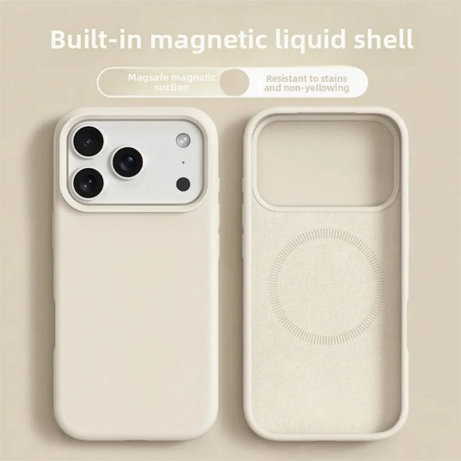 Magnetic Phone Case for iPhone 17/16 Pro Max, Liquid Silicone, MagSafe-Compatible