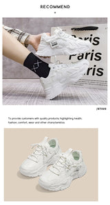 Women's Platform Leather Sneakers – Versatile Black Lace-Up (2025)