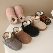 Winter Snow Boots For Children PU Leather Waterproof Kid's Plush Boots Thick Warm Cotton Shoes For Kids Boy's Girl's Warm Boots