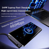 240W Foldable Stand Type-C Cable – Braided with Multi-Function Holder for iPhone