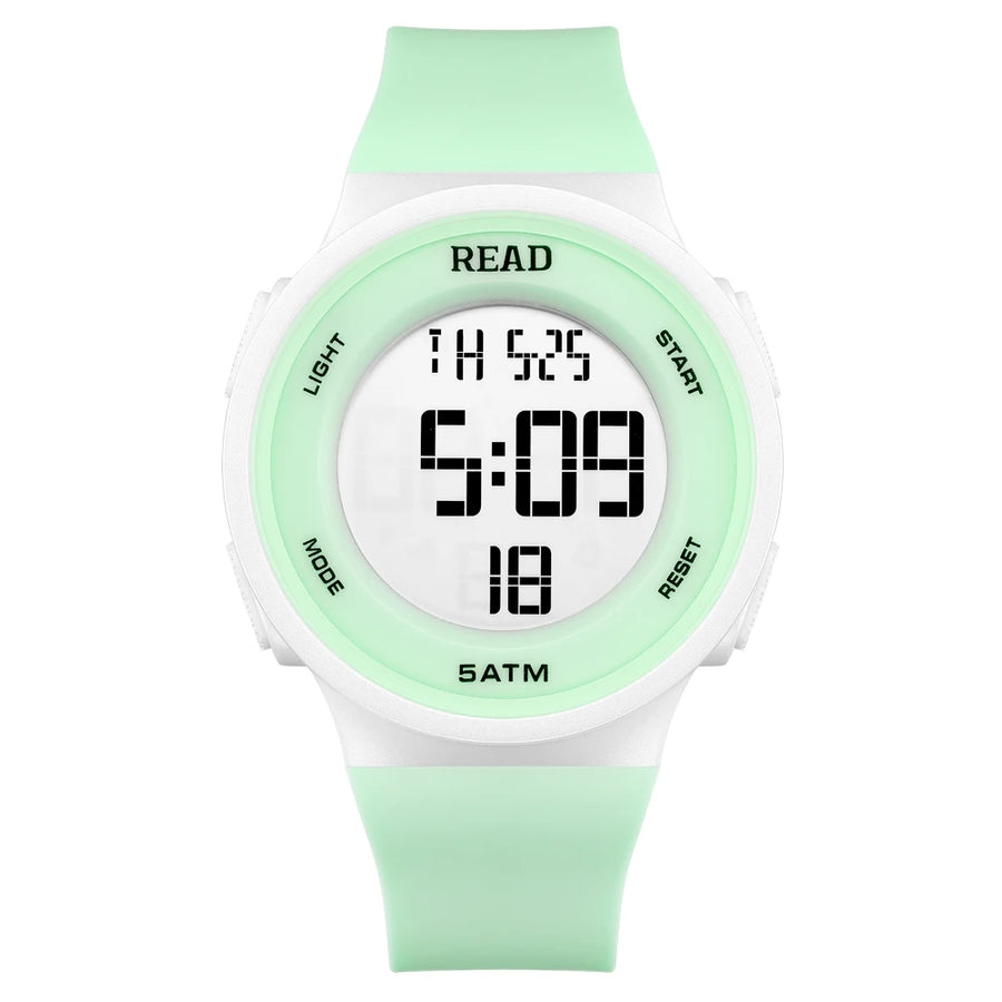 Women's LED Digital Watch, Waterproof Sport Watch with Silicone Band