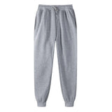 Mens fleece lined jogger sweatpants – gray sweatpants on white background