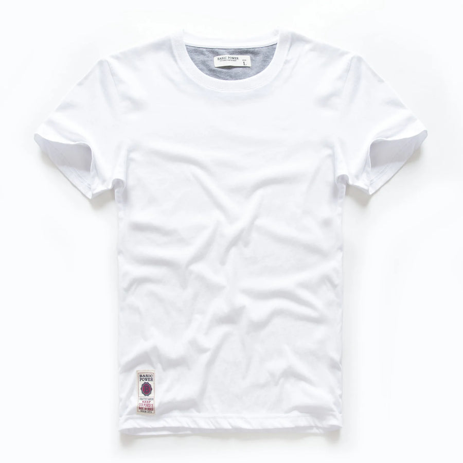Men's Cotton Basic T-Shirt, Casual Short Sleeve Streetwear Tee