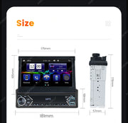 New Carplay Android Auto 1Din 7'' Retractable Universal Car Stereo Radio TouchScreen MP5 Player Intelligent Vehicle System BT FM