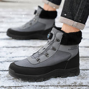 Winter Men Boots Outdoor Men Snow Boots High Top Cotton Boots with Fur Waterproof Non-slip Ankle Boots Lightweight Work Boots