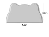 Gray pet feeding mat size chart – 47cm x 26cm non-slip placemat dimensions