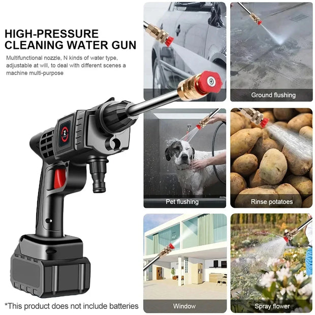 Cordless High Pressure Car Washer Spray Water Gun No Battery Foam Generator Portable Car Washing Machine For Home