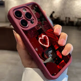 Red Scenery Phone Case for iPhone 11-17 Pro Max, Stylish Printed TPU