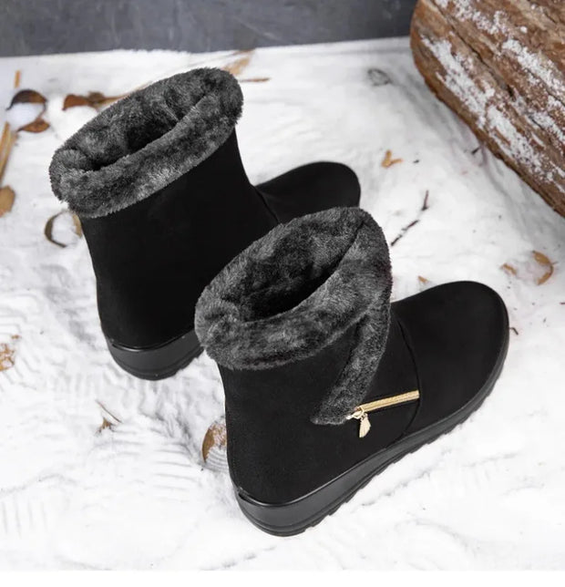 Winter Women Boots Fashion High-top Cotton Shoe Non Slip Wedges Platform Booties Mid-calf Snow Boots Warm Winter Boots for Women