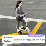 Teenagers and Kids Scooters Adult Two-Wheeled Collapsible City Campus Scooter 12 Scooter