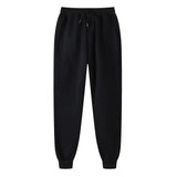 Mens fleece lined jogger sweatpants – black sweatpants on white background