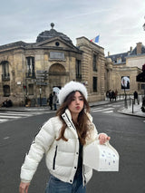 White Winter Jacket for Women – Hooded Thick Warm Padded Coat