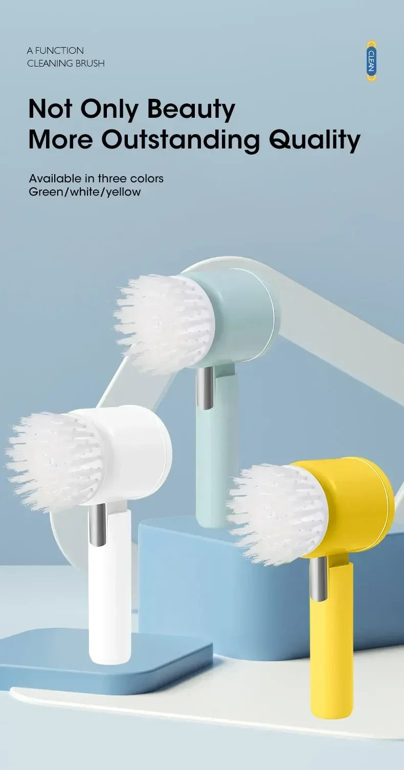 Cordless Electric Spin Scrubber, 5-in-1, for Bathroom Tile and Kitchen