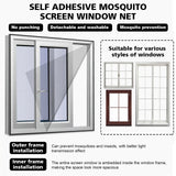Magnetic Mosquito Net for Windows, Fly Screen with Self-Adhesive Tape