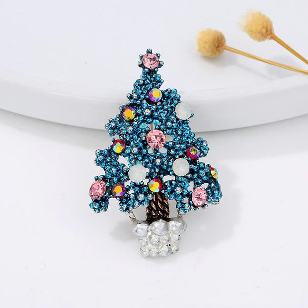 Christmas series jewelry brooch, retro full color diamond snowflake clothing,
