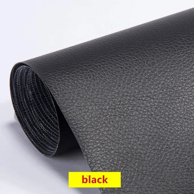 Self-adhesive Leather Repair Patch Wear-resistant Litchi Stria Leather Bed Sofa Seat Chair Fix Black Leather Sticker 250X137CM