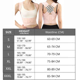 Posture corrector size chart – height and waistline measurements for sizes S to XXXL