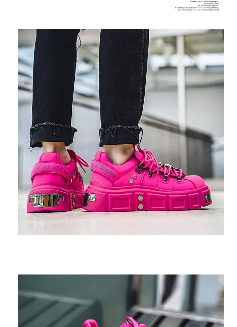 Women's Platform Sneakers – Casual Leather, Summer Sport Style