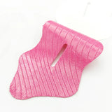 Pink textured mouth tape strips stacked on white background
