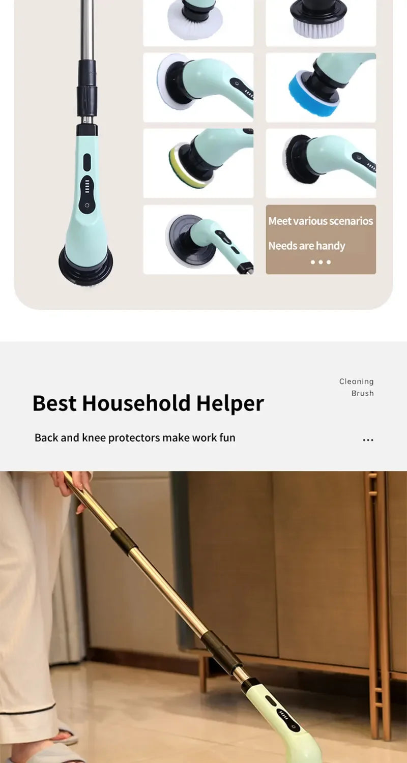 Cordless Electric Spin Scrubber – Multi-Purpose Cleaning Brush for Bathroom, Kitchen & Toilet