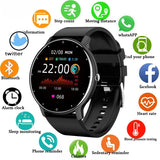 Smartwatch with various functions displayed on white background
