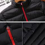 Men's winter jacket with stand collar, thick warm coat
