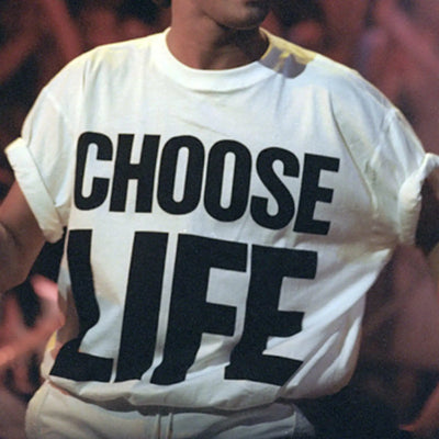 Men's 'Choose Life' Retro 80s T-Shirt – Cotton Graphic Tee