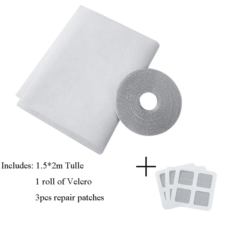 Magnetic Mosquito Net for Windows, Fly Screen with Self-Adhesive Tape