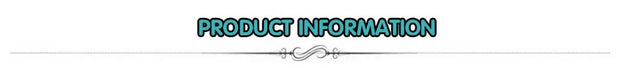 Product information header graphic with text 'PRODUCT INFORMATION' in blue with a decorative line underneath.