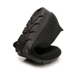Black rubber boot sole on a white background