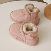 Winter Snow Boots For Children PU Leather Waterproof Kid's Plush Boots Thick Warm Cotton Shoes For Kids Boy's Girl's Warm Boots