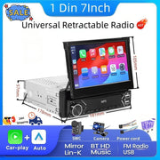 New Carplay Android Auto 1Din 7'' Retractable Universal Car Stereo Radio TouchScreen MP5 Player Intelligent Vehicle System BT FM