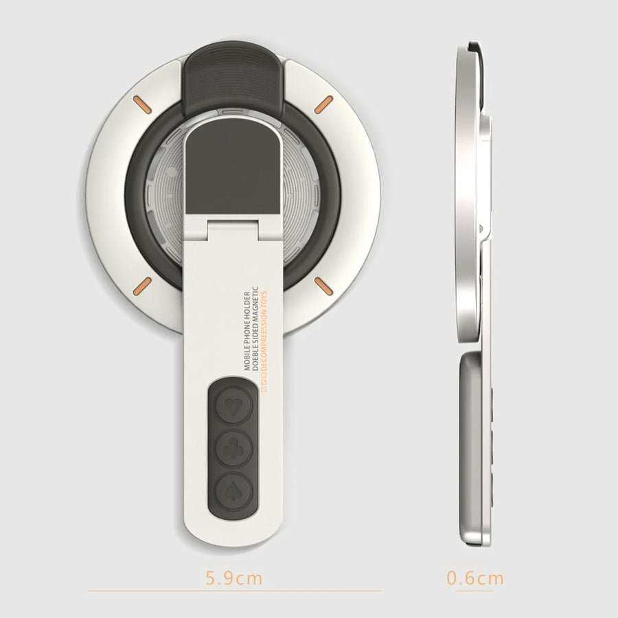 MagSafe Phone Grip Stand – 3-in-1 Magnetic Finger Ring Holder, Double-Sided Magnet