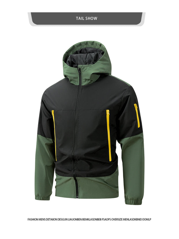 Men's Windproof Jackets stylish New Hooded Sportswear for Autumn and Winter outdoor Tops Sports Running Hiking Outerwear