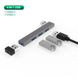 4-in-1 USB-C Hub – Multi-Port Splitter with PD 60W Charging