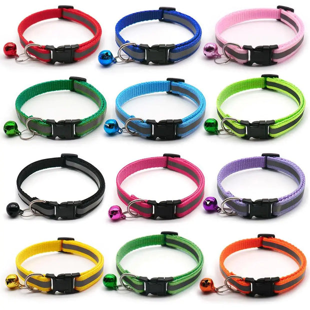 Reflective Pet Collars with Bells, 2-Pack