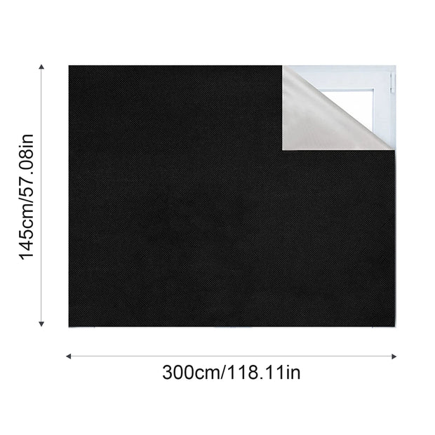 Removable Window Blackout Fabric Cloth Light Blocking Sunshade Black Curtain DIY Blackout Glass Privacy Window Tint Sticker