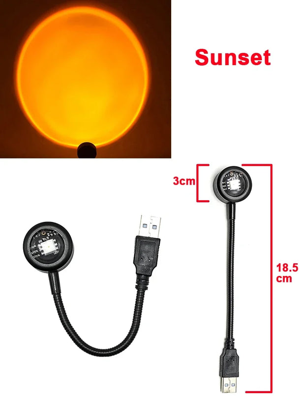 USB LED Sunset Rainbow Projection Lamp