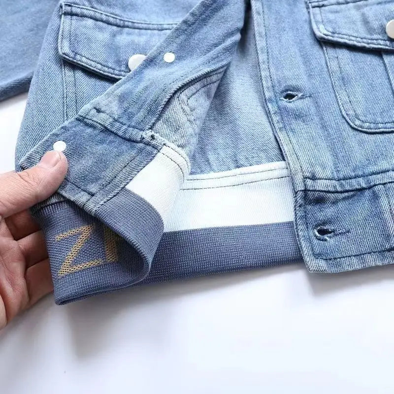Boys Casual Clothing Set, Jacket and Jeans Two-Piece for Spring and Autumn