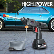 60BAR Cordless High Pressure Car Washer Spray Water Gun Wireless High Pressure Car Wash Water Gun Washer Self Priming Sustain