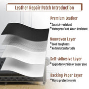 200x137cm Self-adhesive Leather Repair Patch Hole Patch Sticker for Sofa Table Chair Bag Shoes Bed Automotive Interio