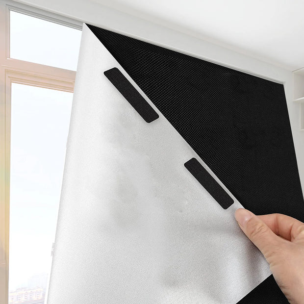 Removable Window Blackout Fabric Cloth Light Blocking Sunshade Black Curtain DIY Blackout Glass Privacy Window Tint Sticker