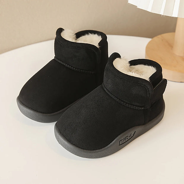 Winter Snow Boots For Children PU Leather Waterproof Kid's Plush Boots Thick Warm Cotton Shoes For Kids Boy's Girl's Warm Boots