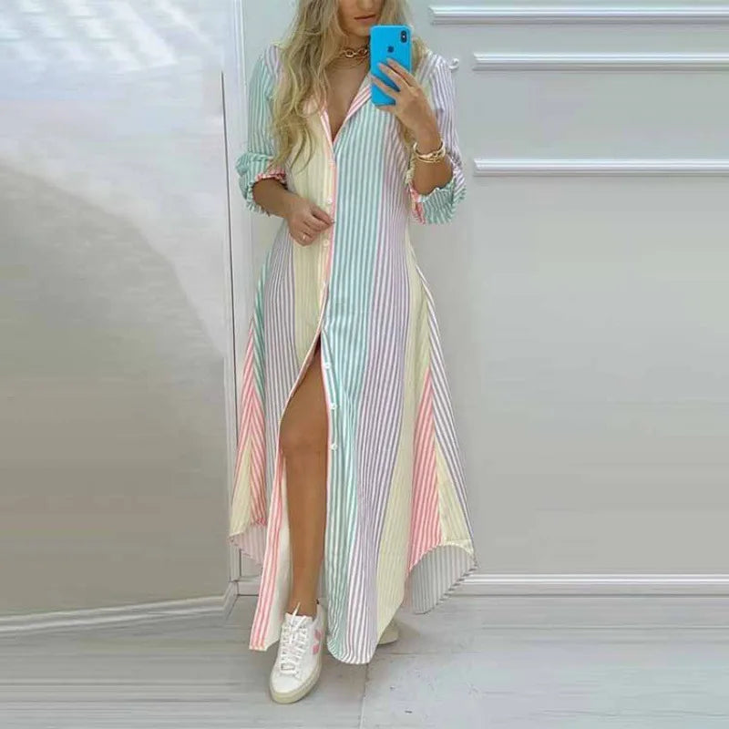 Women's Printed Shirt – Autumn Lapel, Single-Breasted (2021 Style)