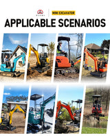 1.5 Ton Mini Excavator – Compact Micro Digger with Custom Colors for Greenhouse & Farm