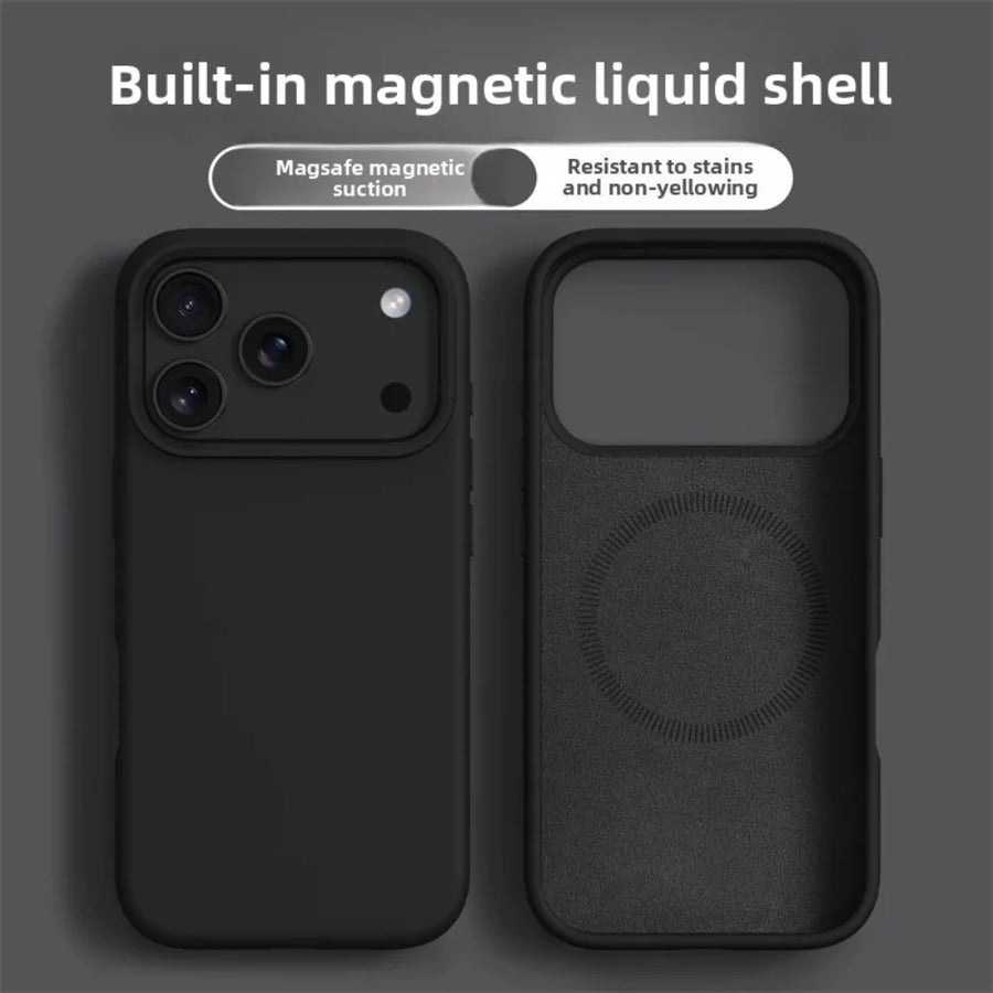 Magnetic Phone Case for iPhone 17/16 Pro Max, Liquid Silicone, MagSafe-Compatible