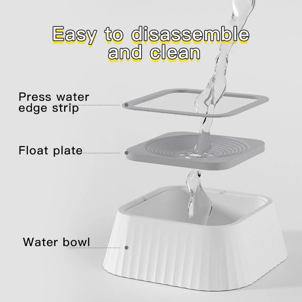 1 Piece of Spill-Proof Water Bowl for Pets - Designed for Cats and Dogs with Non-Slip Base and Floating Feature