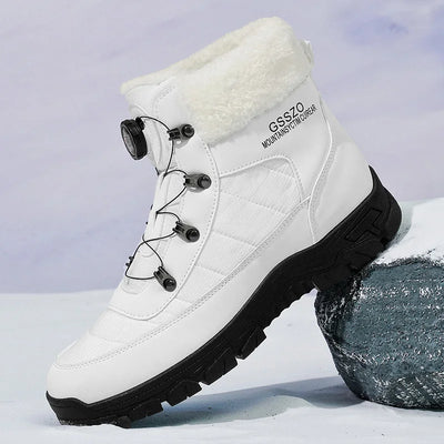 Winter Men Boots Outdoor Men Snow Boots High Top Cotton Boots with Fur Waterproof Non-slip Ankle Boots Lightweight Work Boots