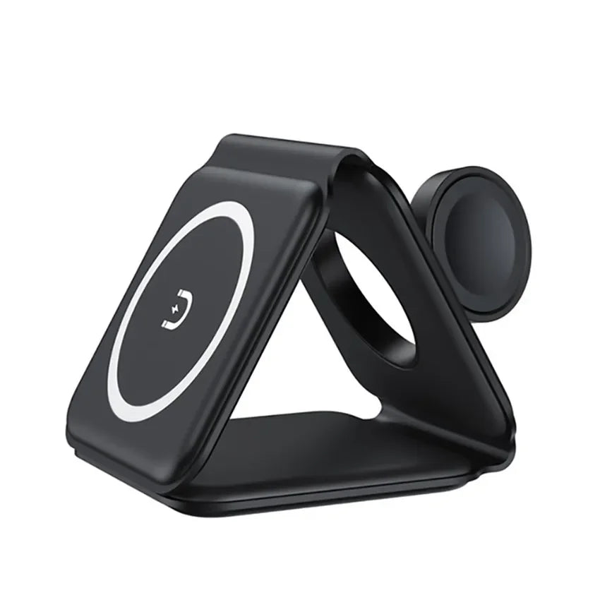 3-in-1 MagSafe Wireless Charging Station – Foldable Magnetic Travel Charger for iPhone
