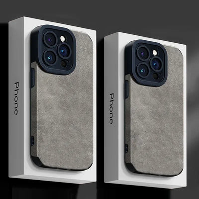 Fur Leather Phone Case – Full Lens Protection for iPhone 11-17 Series